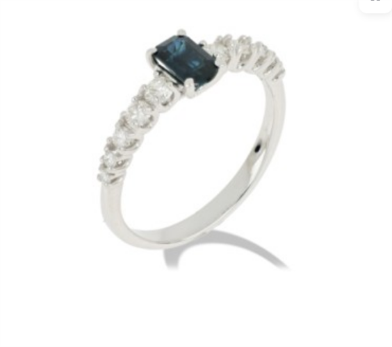 Ringe Gemoro Dame Zaffiri in Weißgold Diamante 0.38 Ct AC487BIA.ZF - AC487BIA.ZF